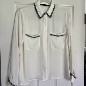 White Zara blouse size S never worn